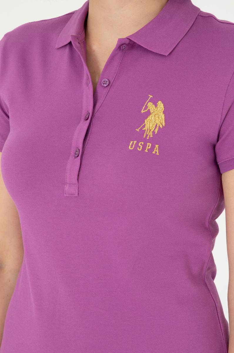 Kadın Mor Polo Yaka Mini Boy Örme Elbise