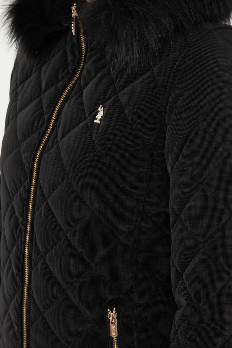 Kadın Siyah Deri Mont - 50297230004