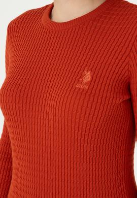 Kadın Kiremit Bisiklet Yaka Kazak - 50288979020