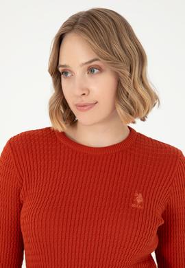 Kadın Kiremit Bisiklet Yaka Kazak - 50288979020