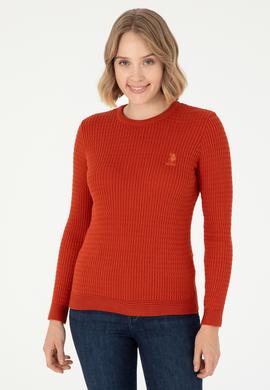 Kadın Kiremit Bisiklet Yaka Kazak - 50288979020