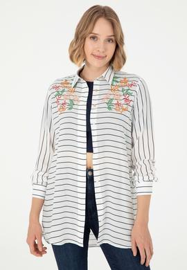 Kadın Lacivert Uzun Kollu Gömlek - 50289485007