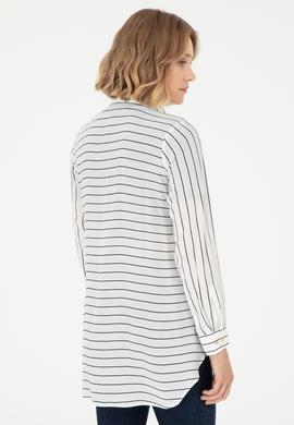 Kadın Lacivert Uzun Kollu Gömlek - 50289485007