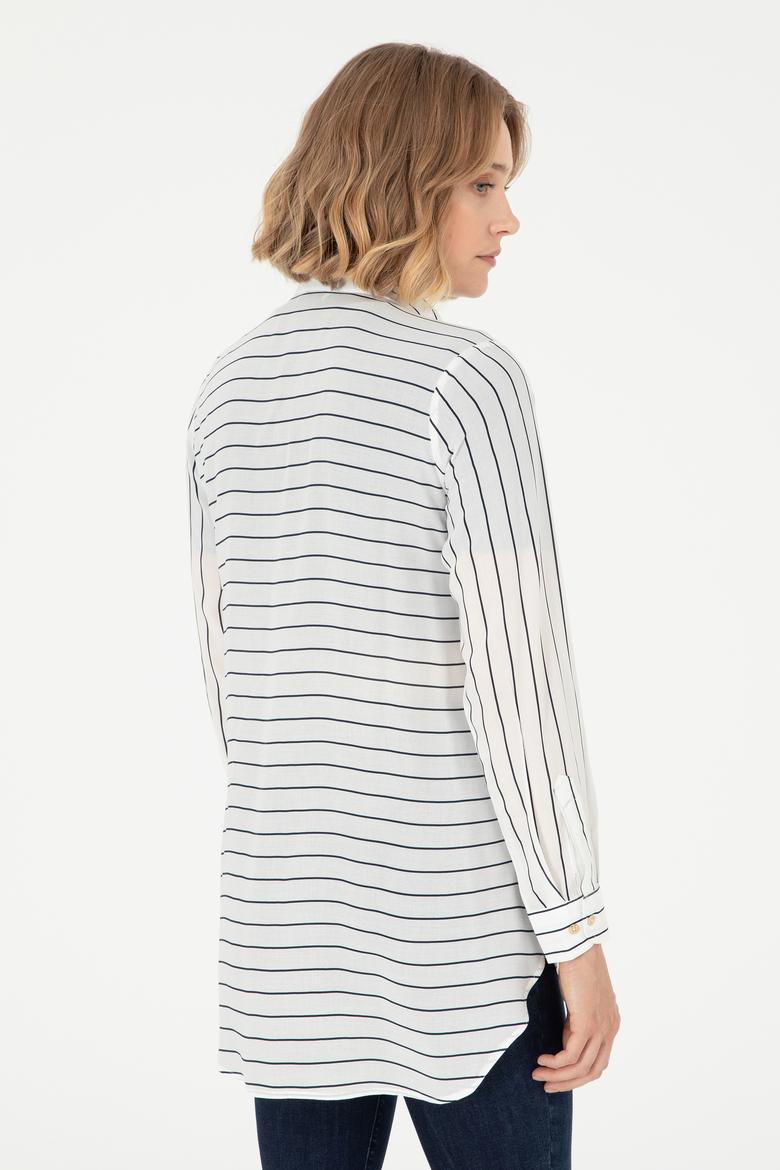 Kadın Lacivert Uzun Kollu Gömlek - 50289485007