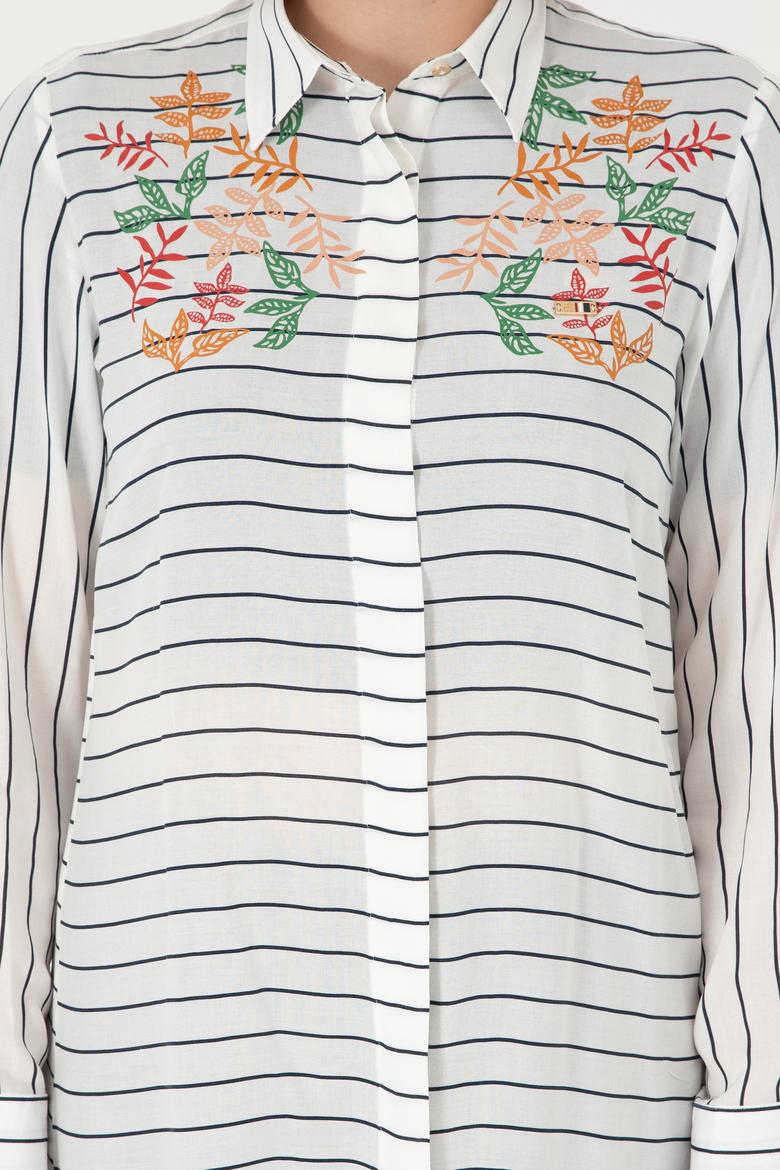 Kadın Lacivert Uzun Kollu Gömlek - 50289485007