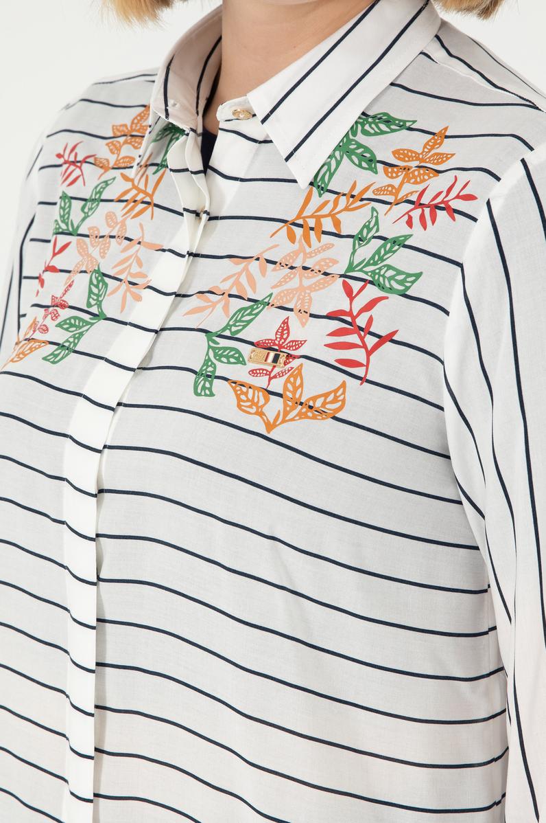 Kadın Lacivert Uzun Kollu Gömlek