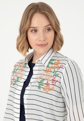 Kadın Lacivert Uzun Kollu Gömlek - 50289485007