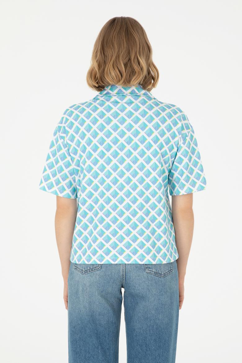 Kadın Mint Örme Gömlek - 50281784012