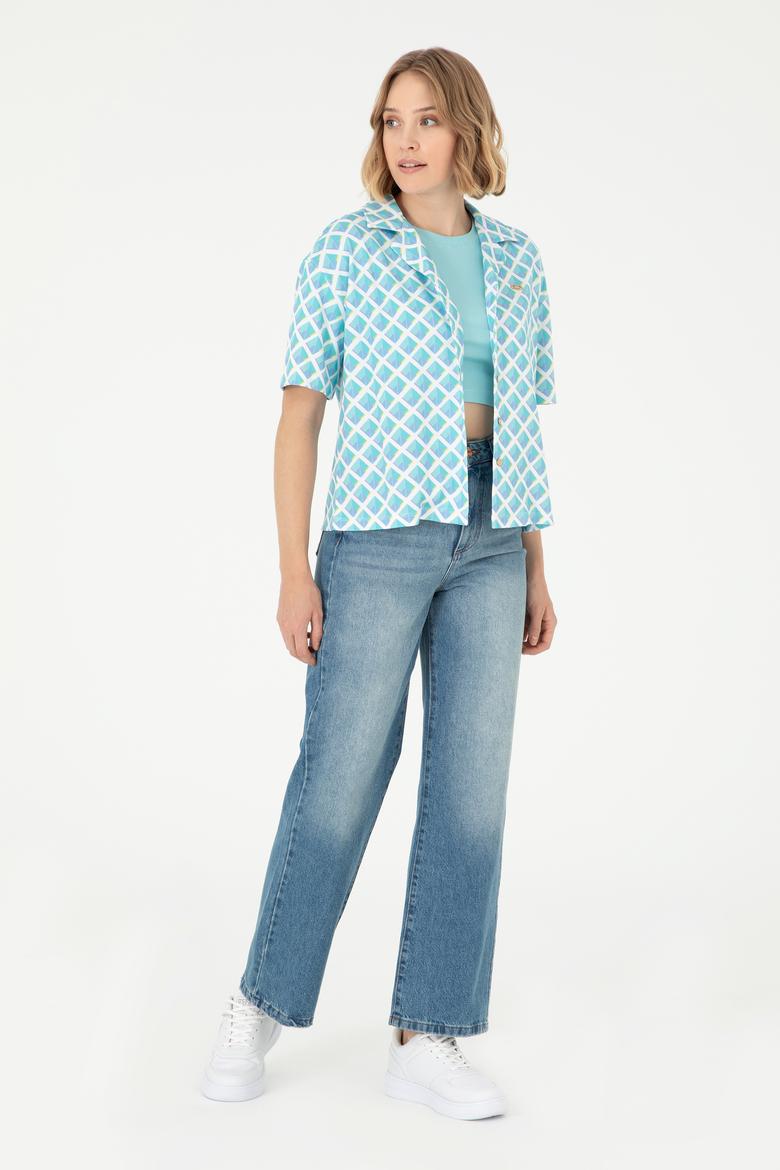 Kadın Mint Örme Gömlek - 50281784012