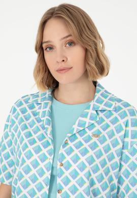 Kadın Mint Örme Gömlek - 50281784012