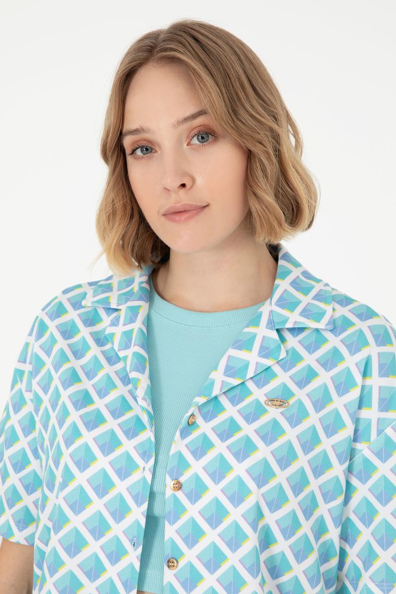 Kadın Mint Örme Gömlek - 50281784012