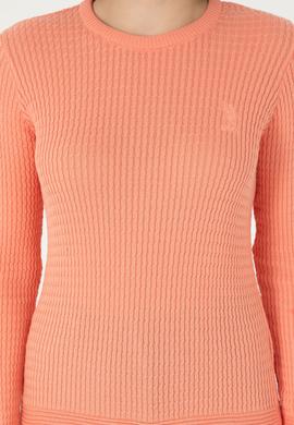 Kadın Somon Bisiklet Yaka Basic Kazak - 50288979027