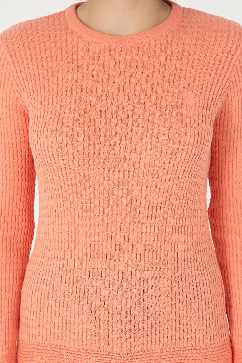 Kadın Somon Bisiklet Yaka Basic Kazak - 50288979027