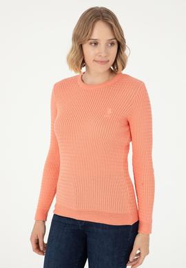 Kadın Somon Bisiklet Yaka Basic Kazak - 50288979027