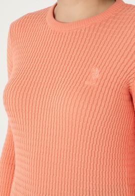 Kadın Somon Bisiklet Yaka Basic Kazak - 50288979027