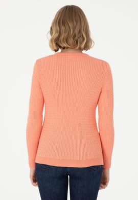 Kadın Somon Bisiklet Yaka Basic Kazak - 50288979027