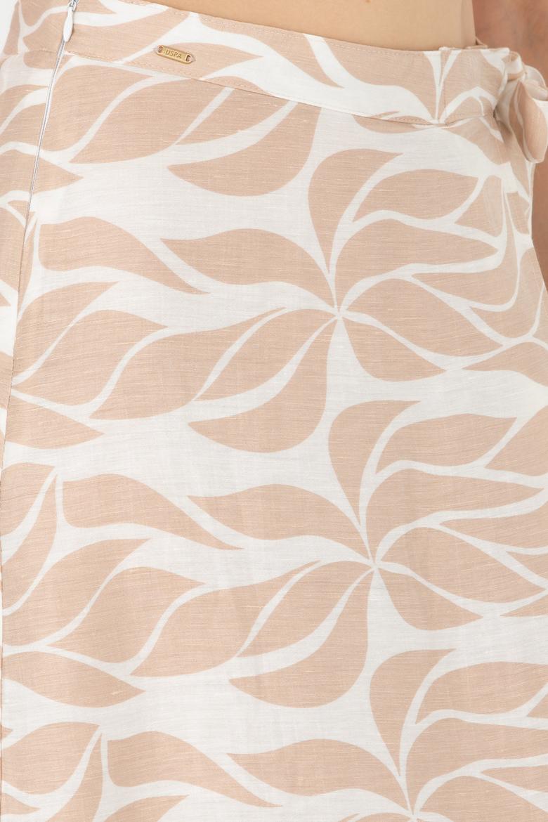 Kadın Haki Midi Boy Dokuma Etek - 50281745002