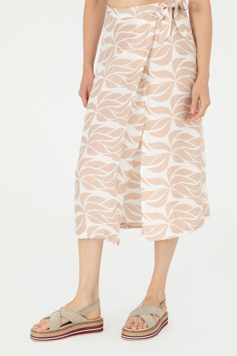 Kadın Haki Midi Boy Dokuma Etek - 50281745002