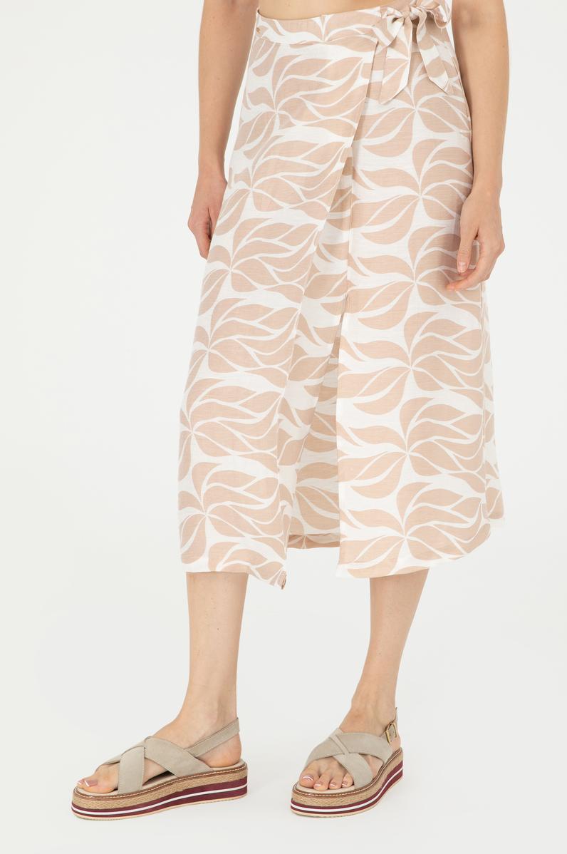 Kadın Haki Midi Boy Dokuma Etek