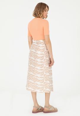 Kadın Haki Midi Boy Dokuma Etek - 50281745002