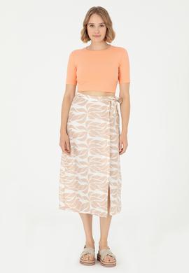 Kadın Haki Midi Boy Dokuma Etek - 50281745002