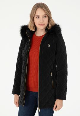 Kadın Siyah Deri Mont - 50297230004