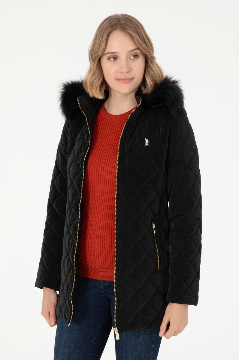 Kadın Siyah Deri Mont