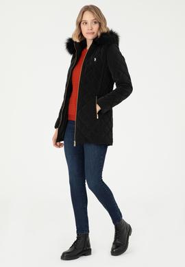 Kadın Siyah Deri Mont - 50297230004