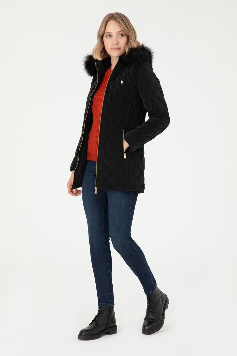 Kadın Siyah Deri Mont - 50297230004