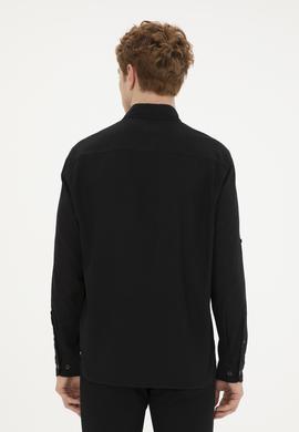 Erkek Siyah Uzun Kollu Basic Gömlek - 50284297101