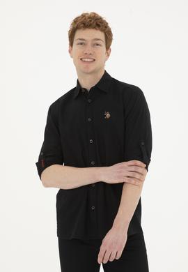 Erkek Siyah Uzun Kollu Basic Gömlek - 50284297101