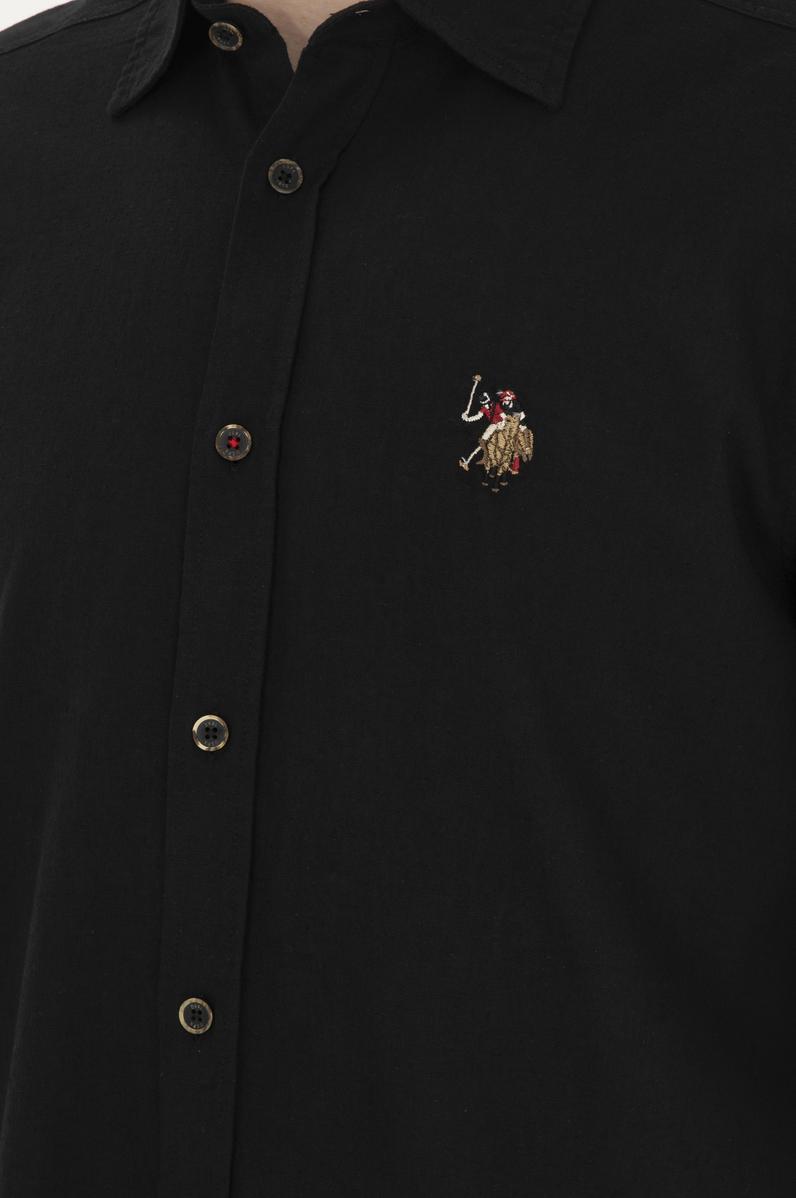 Erkek Siyah Uzun Kollu Basic Gömlek