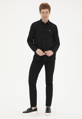 Erkek Siyah Uzun Kollu Basic Gömlek - 50284297101