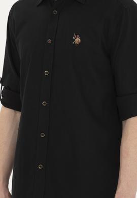 Erkek Siyah Uzun Kollu Basic Gömlek - 50284297101