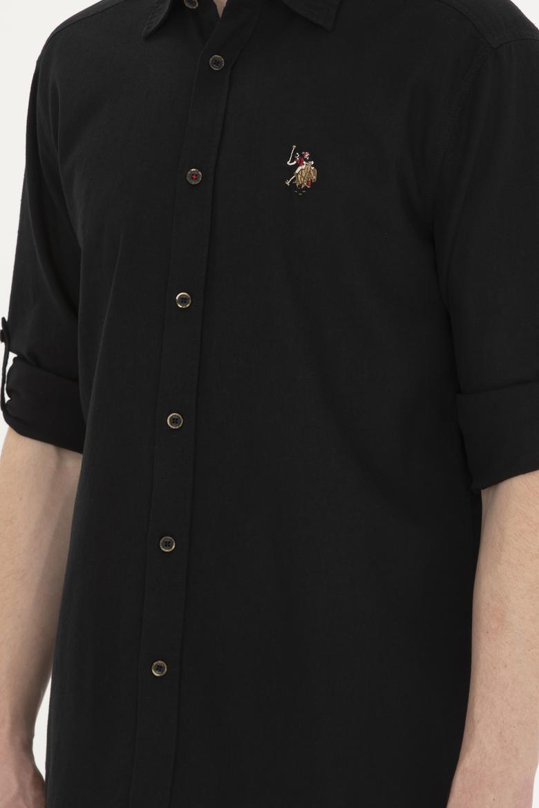 Erkek Siyah Uzun Kollu Basic Gömlek - 50284297101