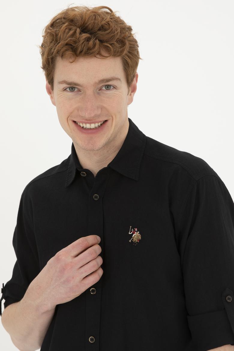 Erkek Siyah Uzun Kollu Basic Gömlek - 50284297101