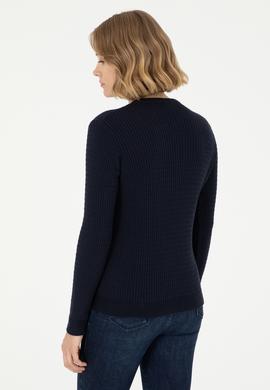 Kadın Lacivert Bisiklet Yaka Basic Kazak - 50288979062