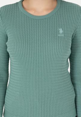 Kadın Mint Bisiklet Yaka Basic Kazak - 50288979034