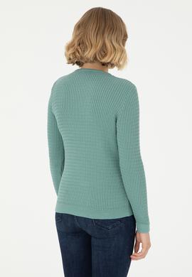 Kadın Mint Bisiklet Yaka Basic Kazak - 50288979034