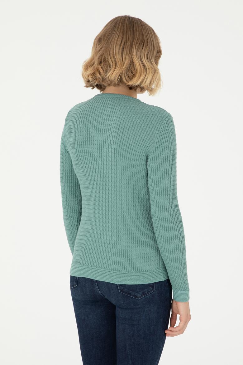 Kadın Mint Bisiklet Yaka Basic Kazak - 50288979034