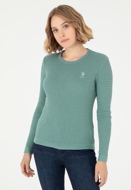 Kadın Mint Bisiklet Yaka Basic Kazak - 50288979034