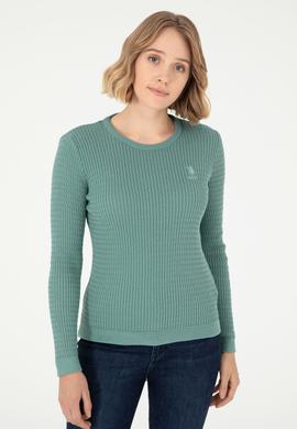 Kadın Mint Bisiklet Yaka Basic Kazak - 50288979034