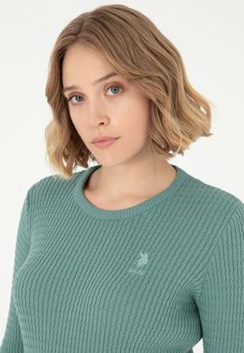 Kadın Mint Bisiklet Yaka Basic Kazak - 50288979034