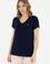 Kadın Lacivert V Yaka Basic Tişört