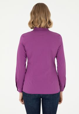 Kadın Menekşe Uzun Kollu Basic Gömlek - 50293919027