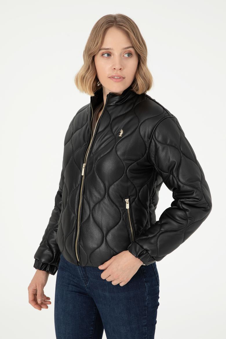 Kadın Siyah Deri Ceket - 50297262004