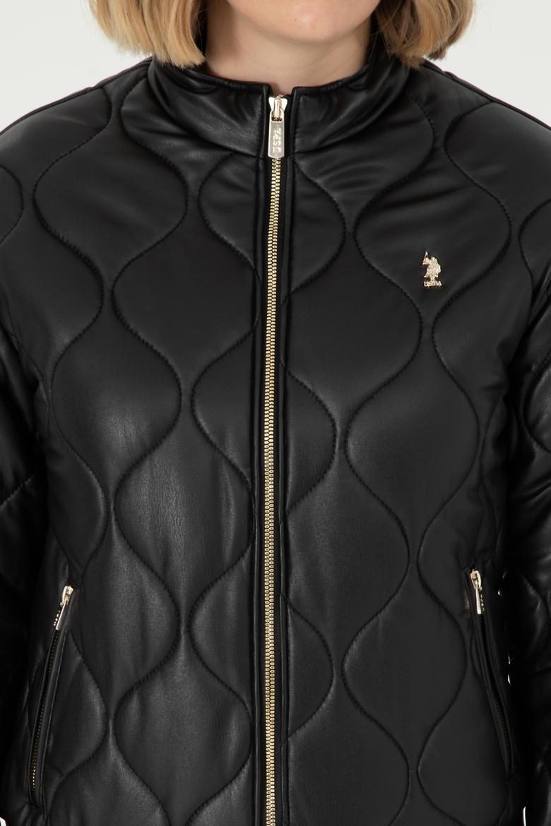 Kadın Siyah Deri Ceket - 50297262004