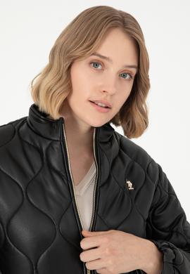 Kadın Siyah Deri Ceket - 50297262004