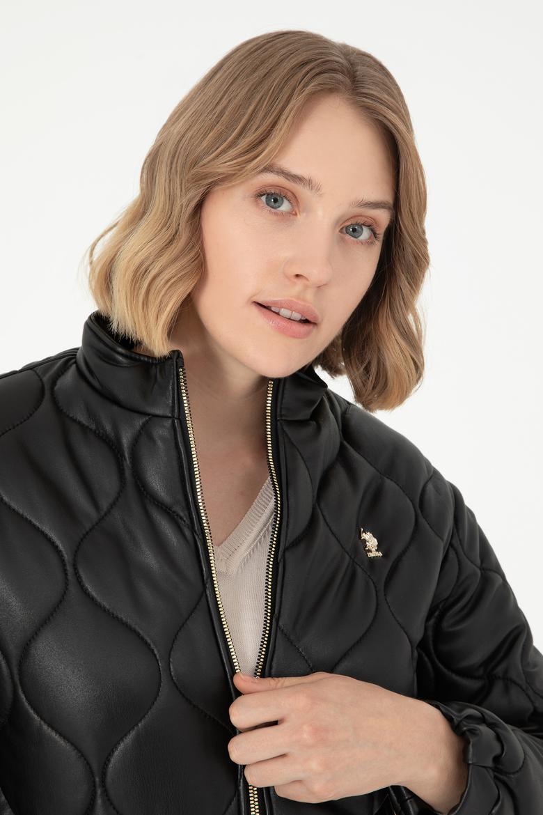 Kadın Siyah Deri Ceket - 50297262004