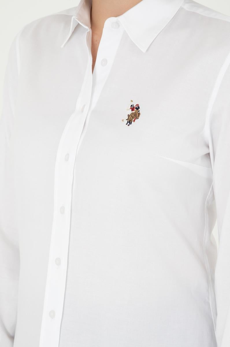 Kadın Beyaz Uzun Kollu Basic Gömlek